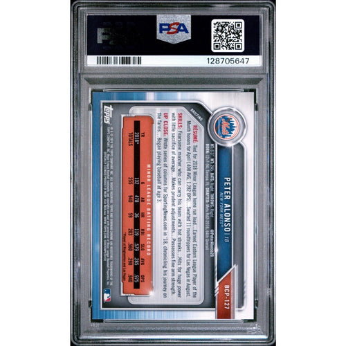 2019 Bowman Mega Box Pete Alonso Gold Refractor /50 #127 PSA 9