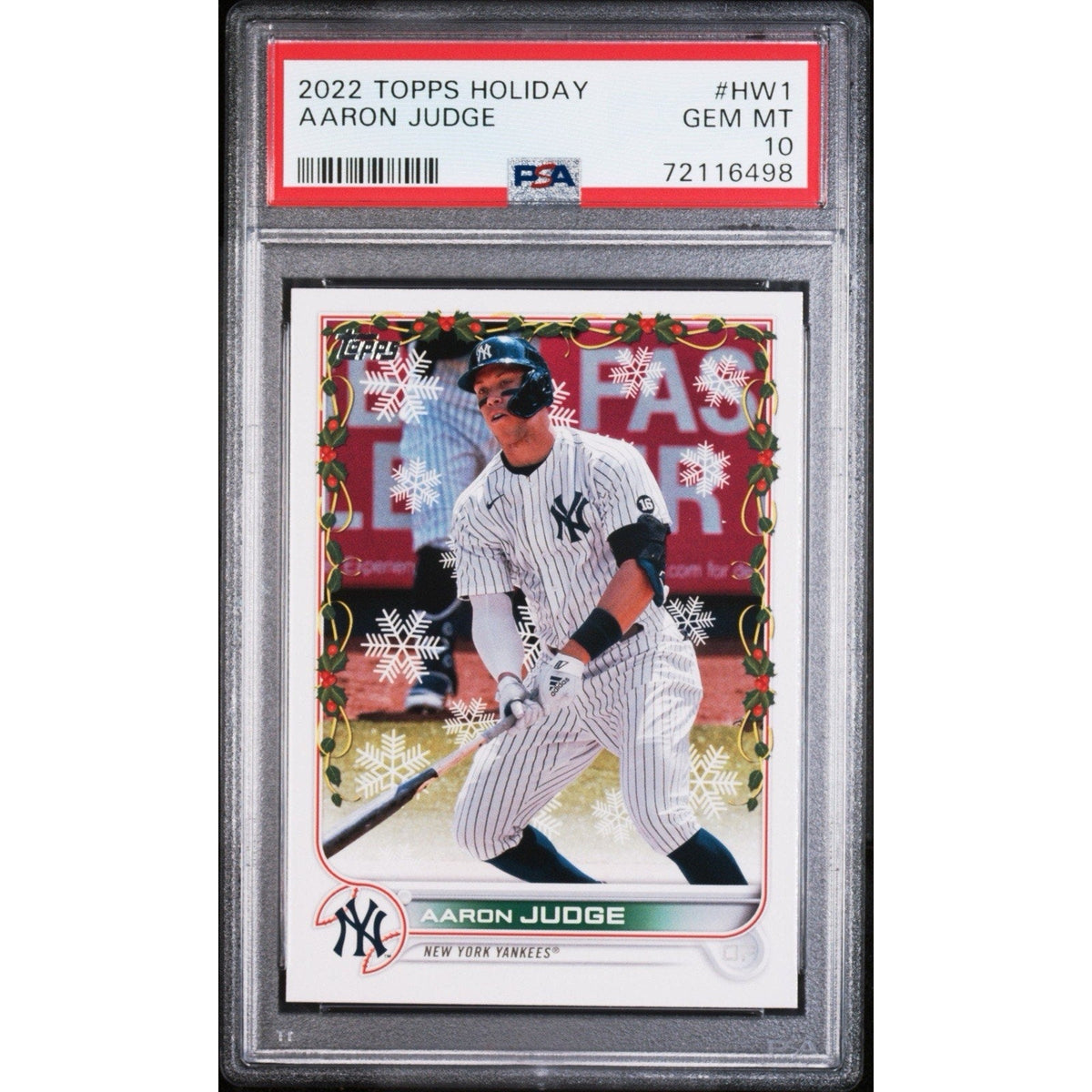 2022 Topps Holiday Aaron Judge SSP #HW1 PSA 10