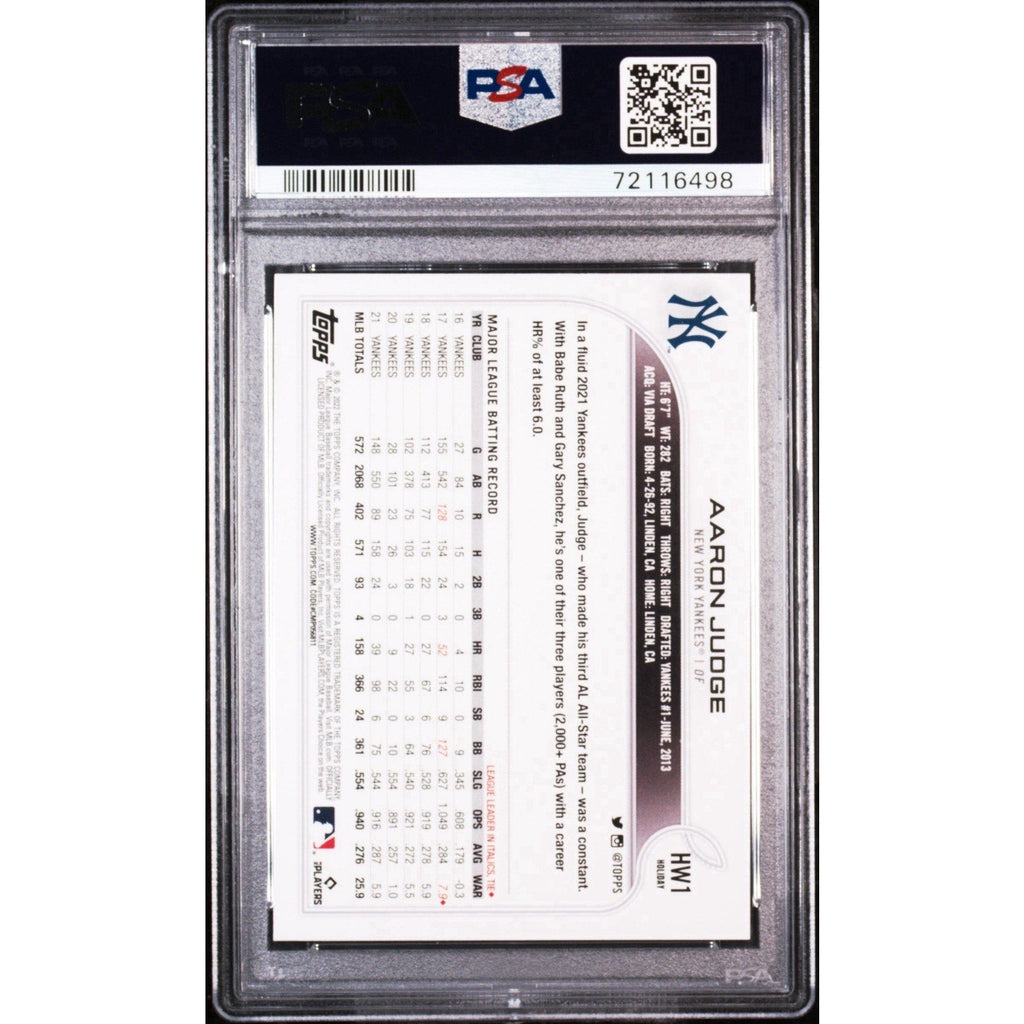 2022 Topps Holiday Aaron Judge SSP #HW1 PSA 10