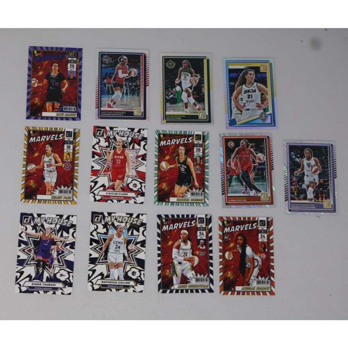 2024 Donruss WNBA Caitlin Clark Net Marvels & My House Card Lot