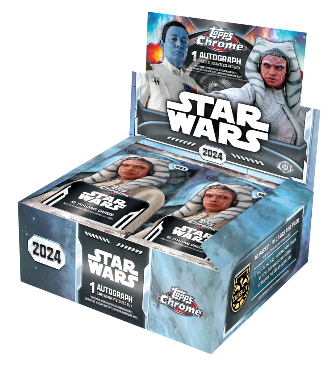 Star Wars 2024 Topps Chrome Hobby Trading Card Box Look for an Autograph Card