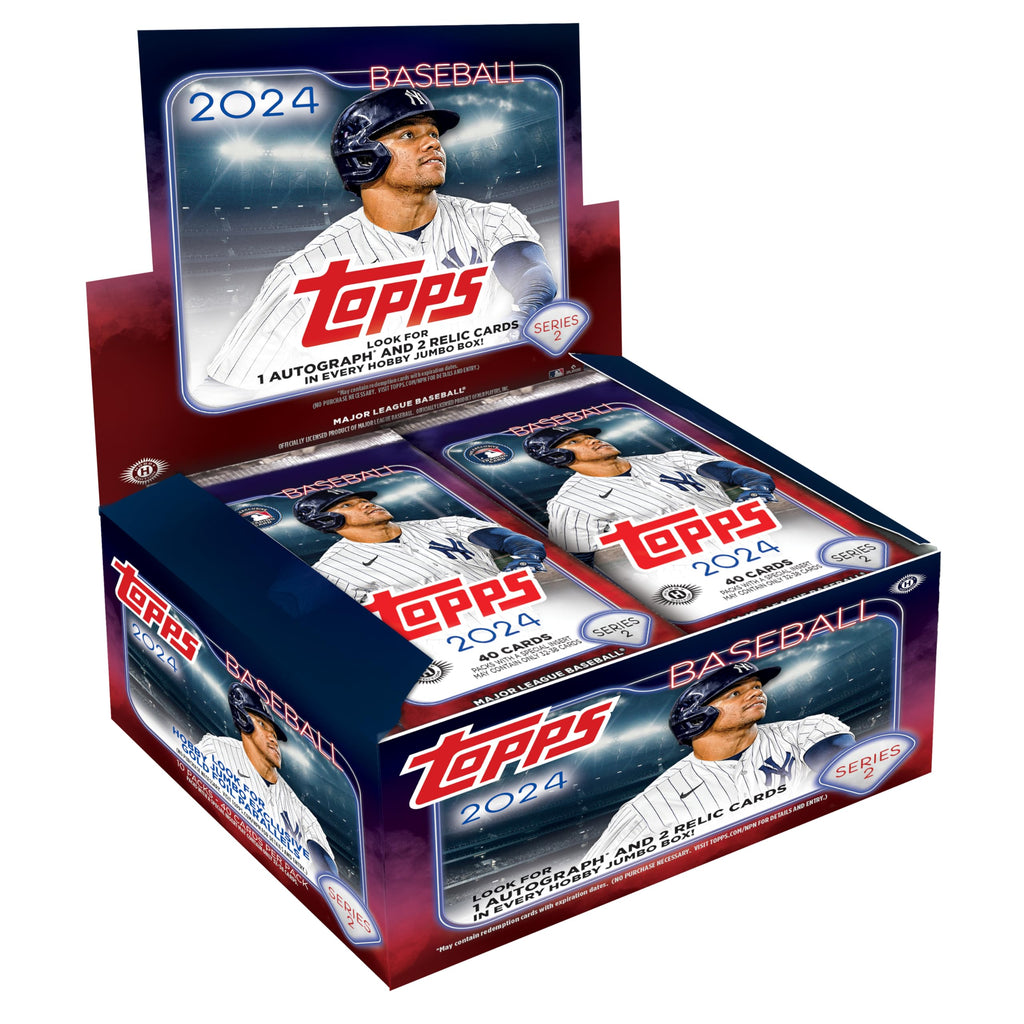 2024 Topps Series 2 MLB Baseball Hobby Jumbo Trading Card 1 Autograph + 2 Relic Cards per Box