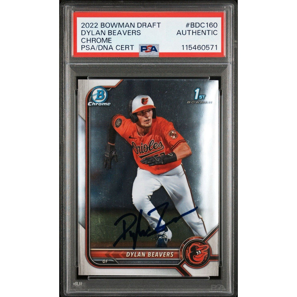 2022 Bowman Draft Chrome Dylan Beavers Signed #BDC-160 PSA/DNA
