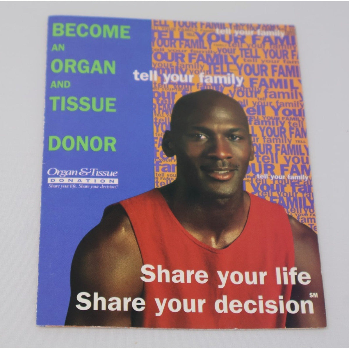1993 Michael Jordan Chicago Bulls Organ Donor Pamphlet