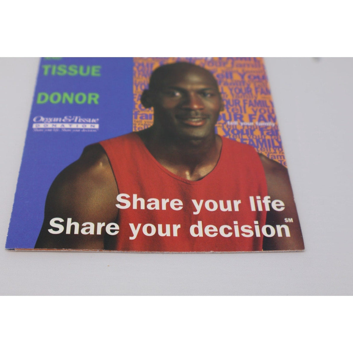 1993 Michael Jordan Chicago Bulls Organ Donor Pamphlet